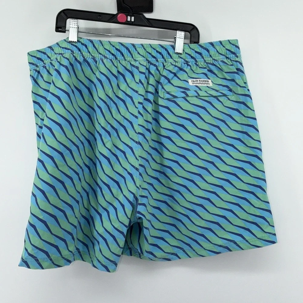 Fair Harbor Mastos-Anchor Trunk Shorts Mens XXXL Green Seabay Lined Swim‎ Trunks